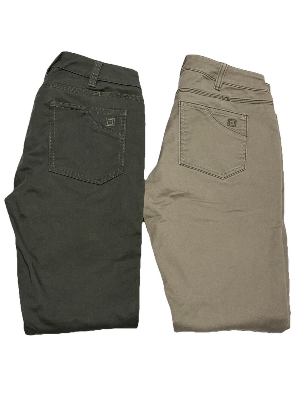 Lot of 2 Womens 5.11 Tactical Pants Size 4 Reg Taclite Charcoal Gray & Tan